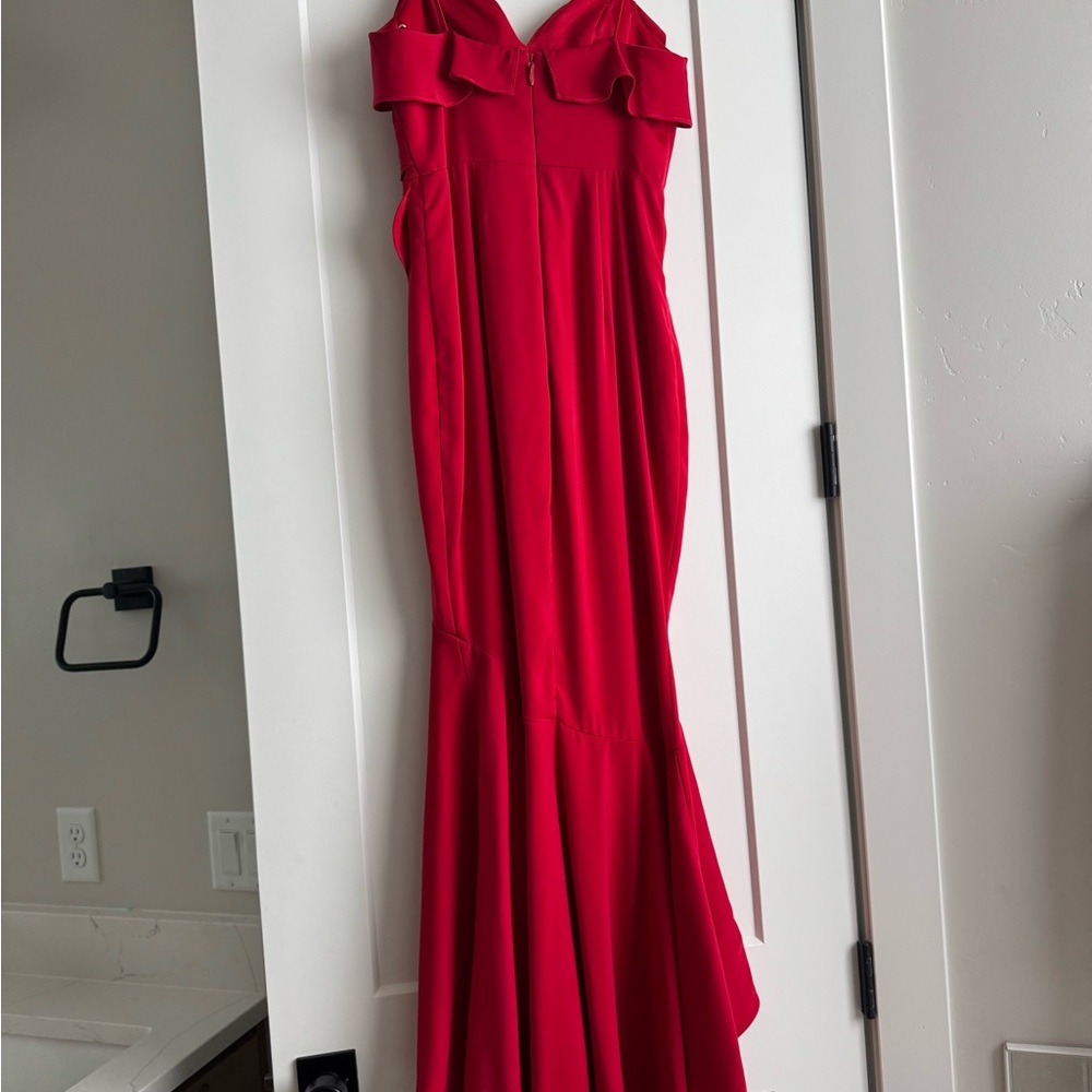 Red Ruffled Gown - Picture 3 of 4